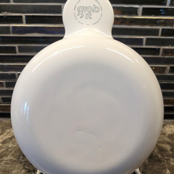 VINTAGE PYREX GRAB ITS BOWLS SET OF 4 CORNING WHITE ROUND SERVING STORAGE 1980s - Picture 8 of 11